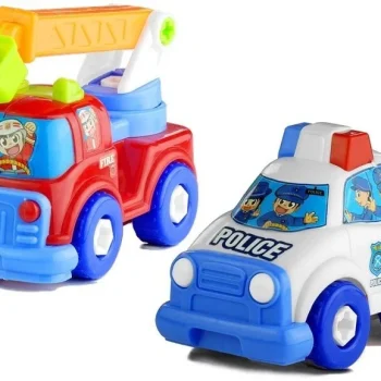 Set Vozila Policija I Vatrogasci S Prikolicom, Do 70 Cm 4