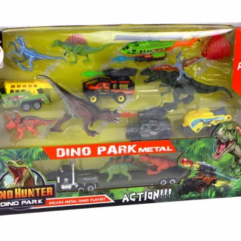 Set Vozila S Dinosaurima I Helikopterom 8 Dijelova 4