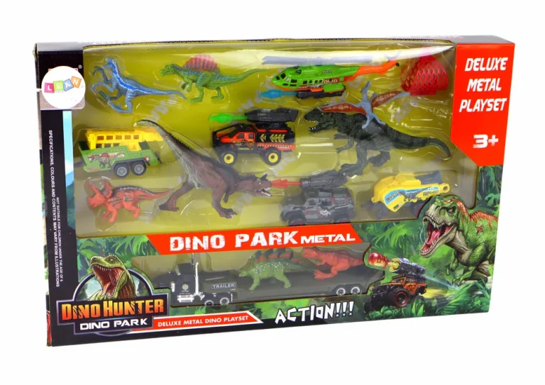 Set Vozila S Dinosaurima I Helikopterom 8 Dijelova 4