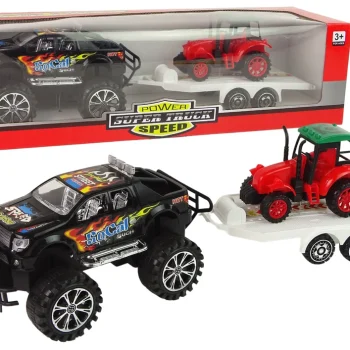 Set Vozila S Trenjem: Terenski Auto, Prikolica I Bager 2