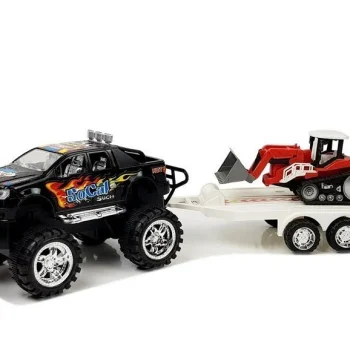 Set Vozila S Trenjem: Terenski Auto, Prikolica I Bager 3