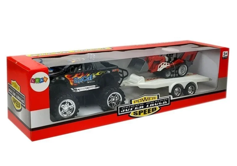 Set Vozila S Trenjem: Terenski Auto, Prikolica I Bager 5