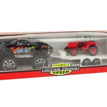 Set Vozila S Trenjem: Terenski Auto, Prikolica I Bager 9