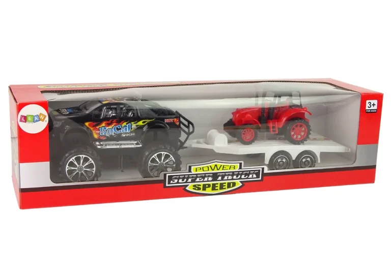 Set Vozila S Trenjem: Terenski Auto, Prikolica I Bager 9