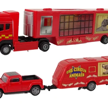 Set Vozila Za Cirkuske životinje, Kamion S Prikolicom, 32 Cm 2
