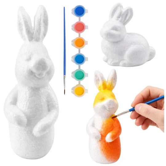 Set Za Bojanje Stiropornih Zečića 15 Cm I 9 Cm S Bojama 1