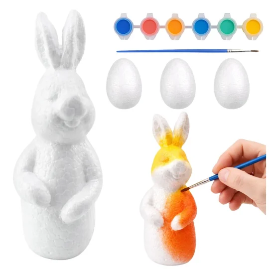 Set Za Bojanje Stiropornog Zeca 15 Cm I 3 Jaja S Bojama 1