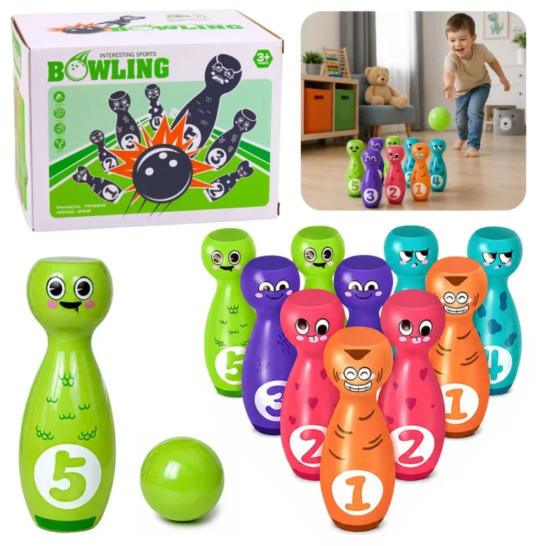 Set Za Kuglanje S Nasmijanim Licima, Edukativna Igra, 10 čunjeva 1