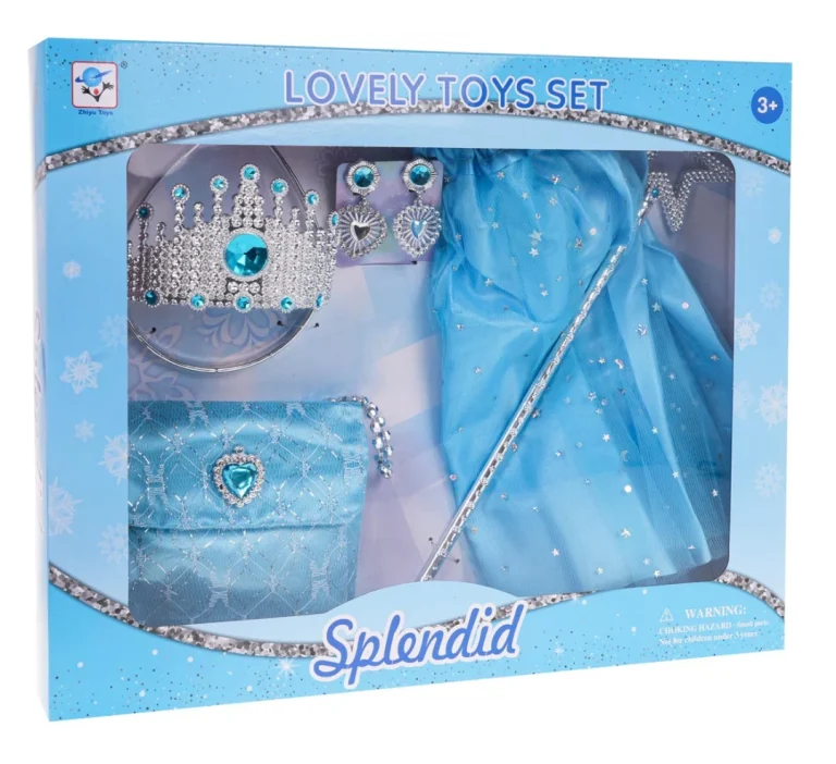 Set Za Malu Princezu S Haljinom I Dodacima, Plavi 5