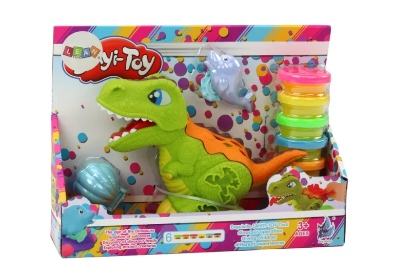 Set Za Plastelin S Dinosaurima, 6 Boja, Kalupi I Kapice 4