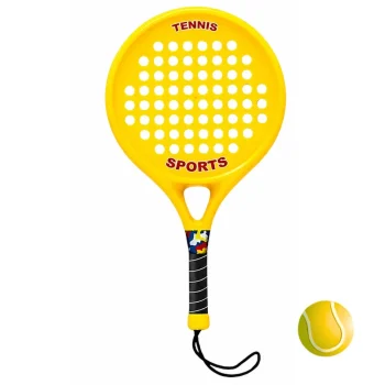Set Za Plažni Tenis S 2 Reketa I Loptom Od Pjene, žuto Bijeli 3