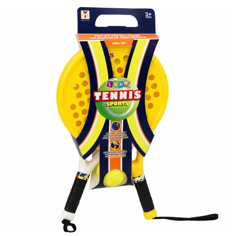Set Za Plažni Tenis S 2 Reketa I Loptom Od Pjene, žuto Bijeli 5