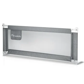 Sigurnosna Ograda Za Krevet, Sigurnosna Vrata, Brava, 160 Cm, Nukido Nk 227, Siva 2