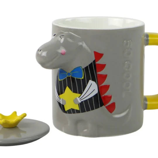 Siva šalica S Dinosaurom 400 Ml 1