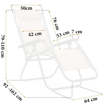 Sklopiva Vrtna Ležaljka Sofotel Chillwell, Crvena, Var. 286202 8