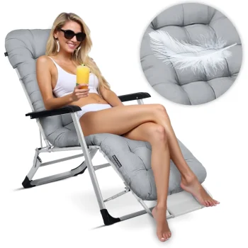 Sklopiva Vrtna Ležaljka Sofotel Chillwell S Jastukom, Set 2 Komada, Siva, Model 286401 8