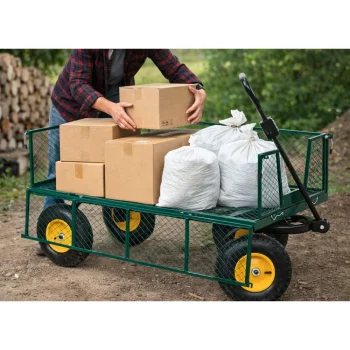 Sklopiva Vrtna Transportna Kolica Čelična Prikolica 200 Kg 3