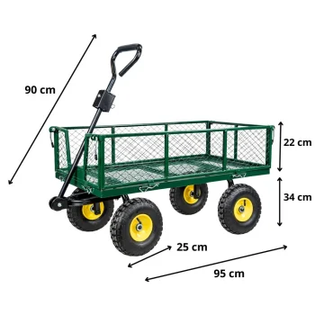 Sklopiva Vrtna Transportna Kolica Čelična Prikolica 200 Kg 4