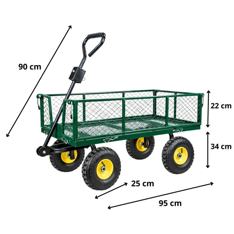 Sklopiva Vrtna Transportna Kolica Čelična Prikolica 200 Kg 4