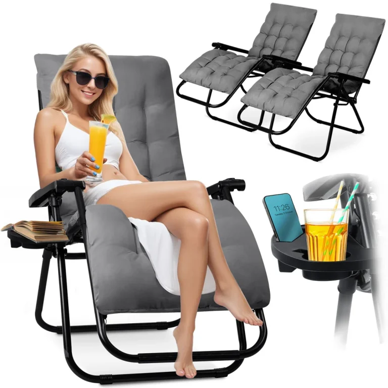 Sklopive Vrtne Ležaljke S Jastukom Sofotel Chillwell, Set Od 2, Siva, Var. 286212 2 1