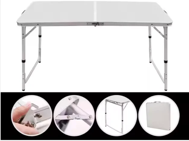 Sklopivi Kamperski Set Stol + 4 Stolice Bijeli 8