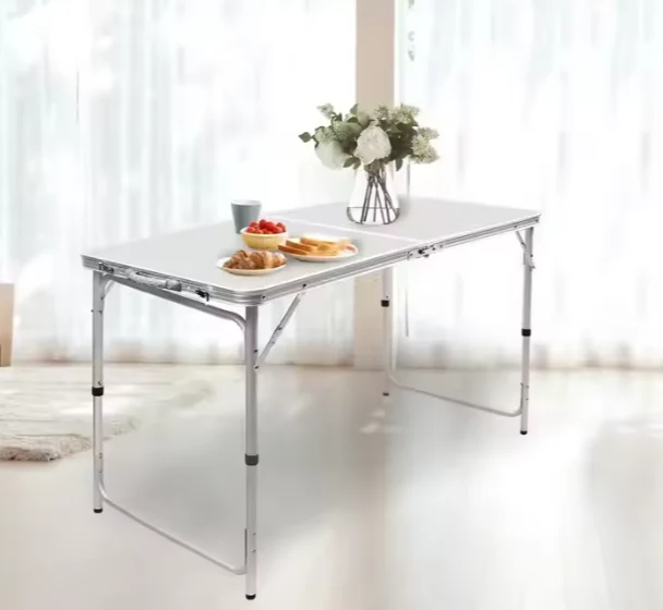 Sklopivi Kamperski Set Stol + 4 Stolice Bijeli 9