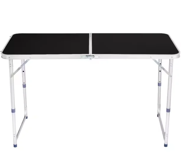 Sklopivi Kamperski Stol Aluminijski Crni 120 × 60 Cm 3
