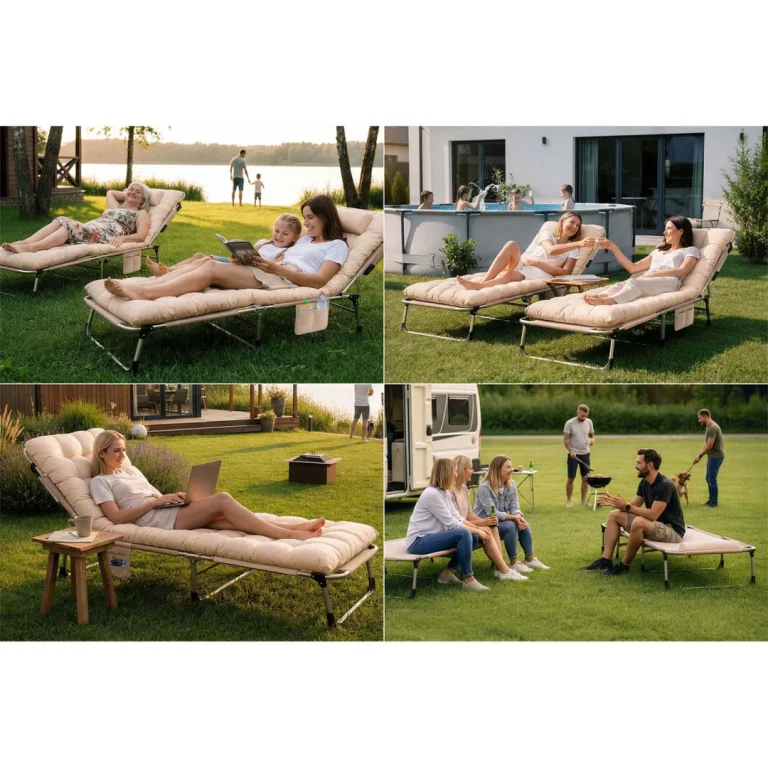 Sklopivi Krevet Za Kampiranje, Vrtna Ležaljka, Chillwell Dream Sofotel, Crvena, Var. 286602 5