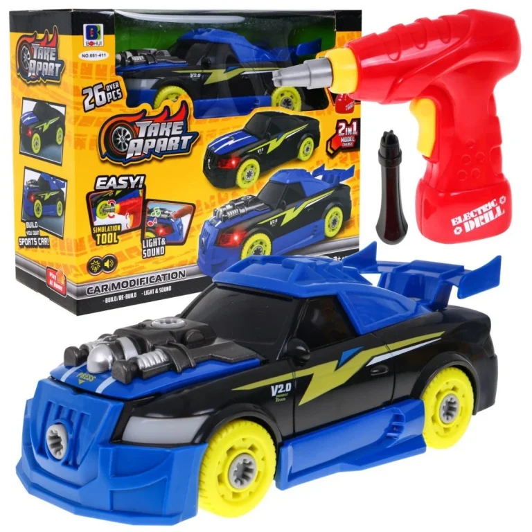 Sklopivi Sportski Automobil 2 U 1 S Odvijačem, Zvukovi I Svjetla, 3+ 1