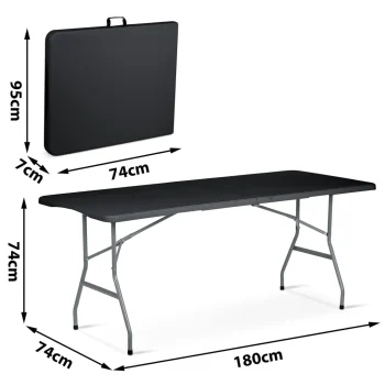 Sklopivi Vrtni Stol Za Catering 180 Cm Plonos Crni 4