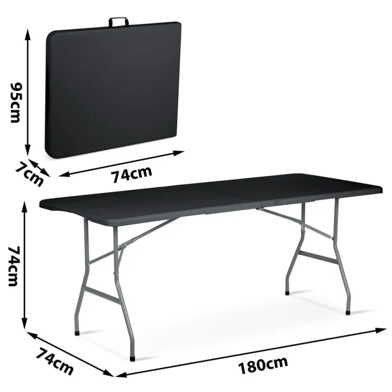 Sklopivi Vrtni Stol Za Catering 180 Cm Plonos Crni 4