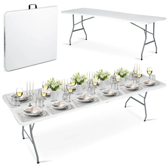 Sklopivi Vrtni Stol Za Catering 244 Cm Plonos Bijeli 1