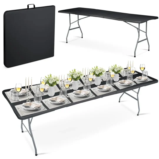 Sklopivi Vrtni Stol Za Catering 244 Cm Plonos Crni 1