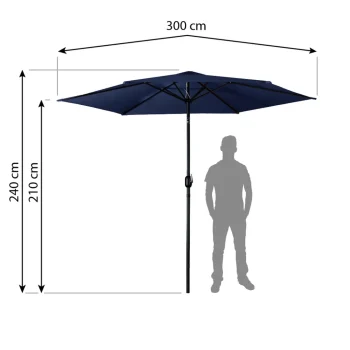 Sklopivi Vrtni Suncobran, 6 Dijelova, 300 Cm, S Navlakom, Plonos Pl 884, Siva 4
