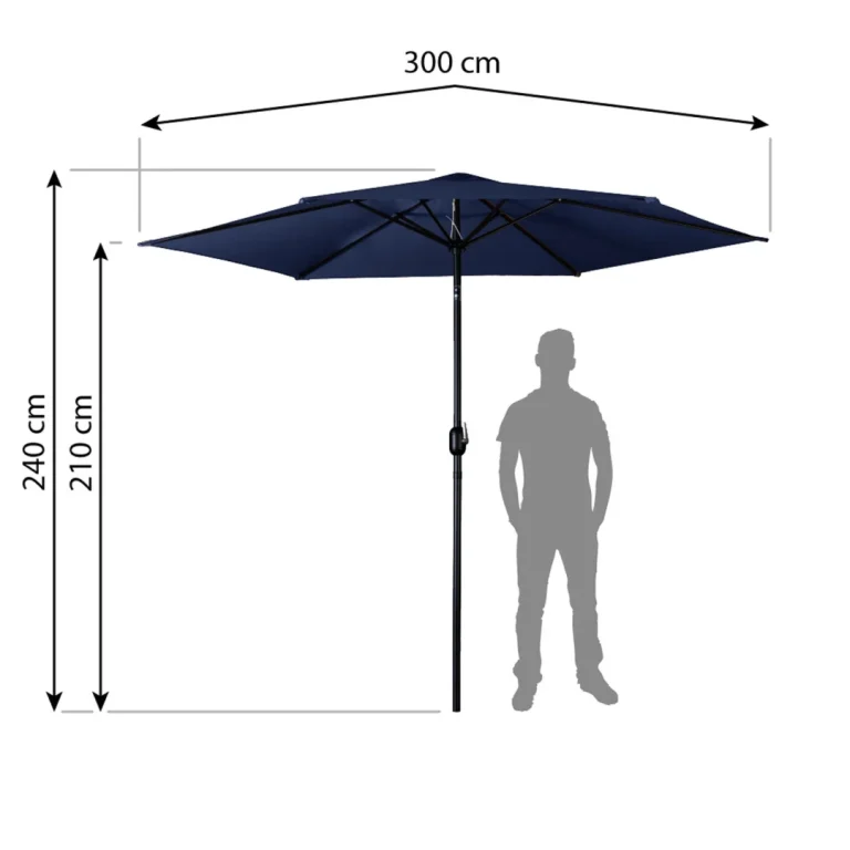 Sklopivi Vrtni Suncobran, 6 Dijelova, 300 Cm, S Navlakom, Plonos Pl 884, Siva 4