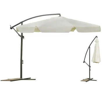 Sklopivi Vrtni Suncobran, 6 Segmenata, Bež, 350 Cm 3