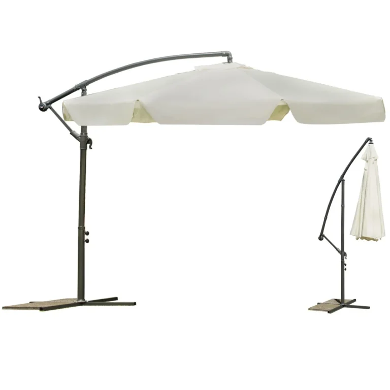 Sklopivi Vrtni Suncobran, 6 Segmenata, Bež, 350 Cm 3
