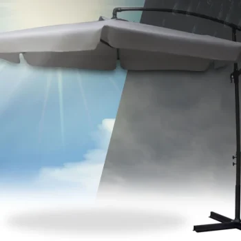 Sklopivi Vrtni Suncobran, 6 Segmenata, Bež, 350 Cm 8