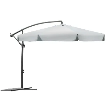 Sklopivi Vrtni Suncobran, 6 Segmenata, Sivi, 350 Cm 5