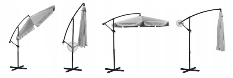 Sklopivi Vrtni Suncobran, 6 Segmenata, Sivi, 350 Cm 7