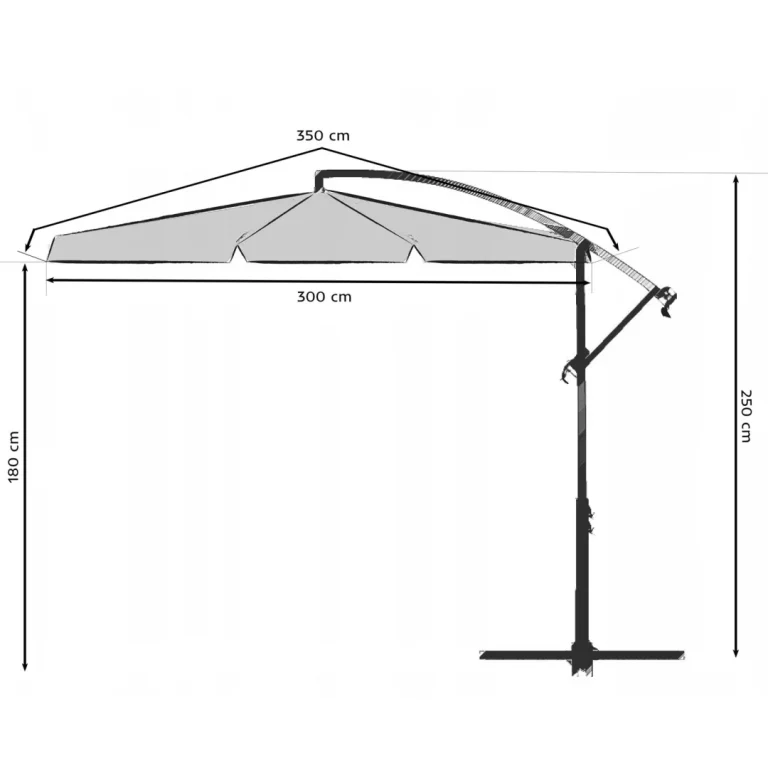 Sklopivi Vrtni Suncobran, 6 Segmenata, Sivi, 350 Cm 9
