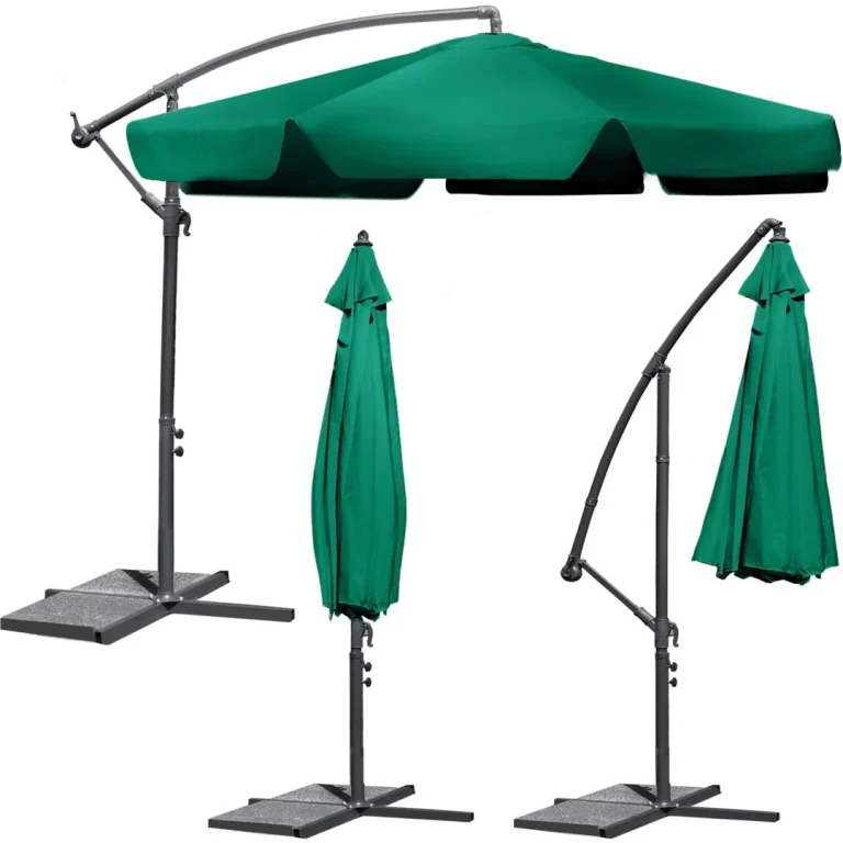 Sklopivi Vrtni Suncobran, 6 Segmenata, Zeleni, 350 Cm 1
