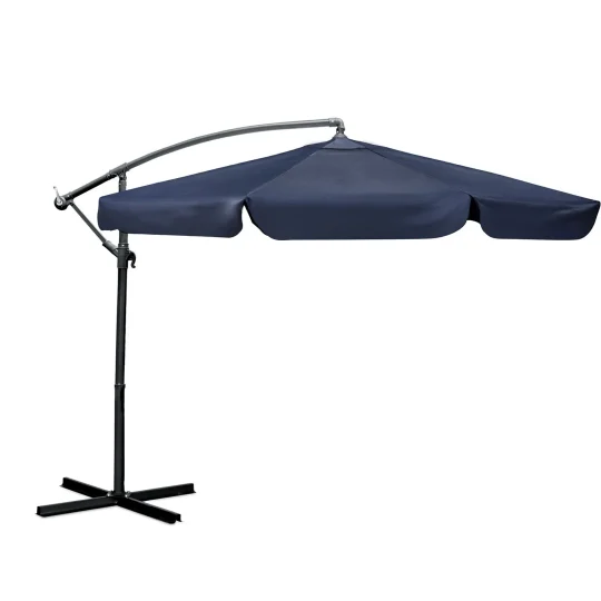 Sklopivi Vrtni Suncobran, 8 Segmenata, 350 Cm, S Navlakom, Plonos Pl 881, Siva, Var. 488102 2
