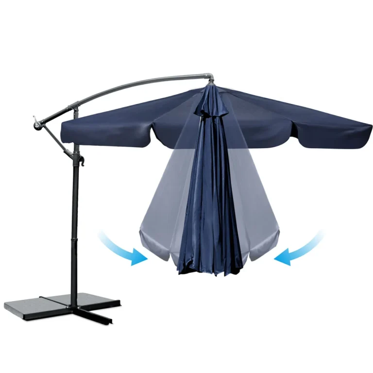 Sklopivi Vrtni Suncobran, 8 Segmenata, 350 Cm, S Navlakom, Plonos Pl 881, Siva, Var. 488102 4