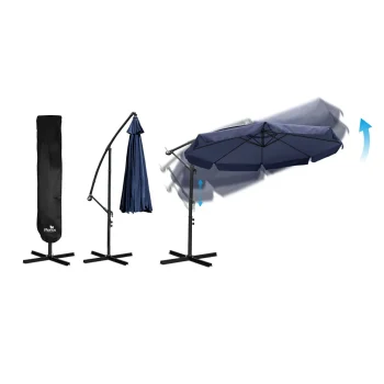Sklopivi Vrtni Suncobran, 8 Segmenata, 350 Cm, S Navlakom, Plonos Pl 881, Siva, Var. 488102 6