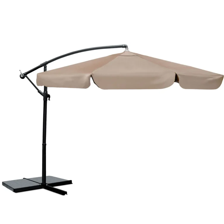 Sklopivi Vrtni Suncobran, 8 Segmenata, 350 Cm, S Navlakom, Plonos Pl 881, Siva, Var. 488103 7