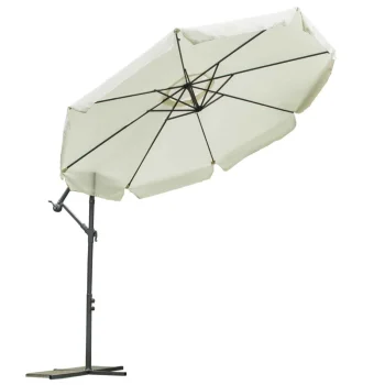 Sklopivi Vrtni Suncobran, 8 Segmenata, Bež, 350 Cm 10