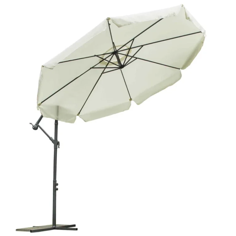 Sklopivi Vrtni Suncobran, 8 Segmenata, Bež, 350 Cm 10