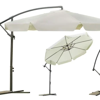 Sklopivi Vrtni Suncobran, 8 Segmenata, Bež, 350 Cm 3