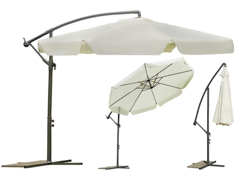Sklopivi Vrtni Suncobran, 8 Segmenata, Bež, 350 Cm 3